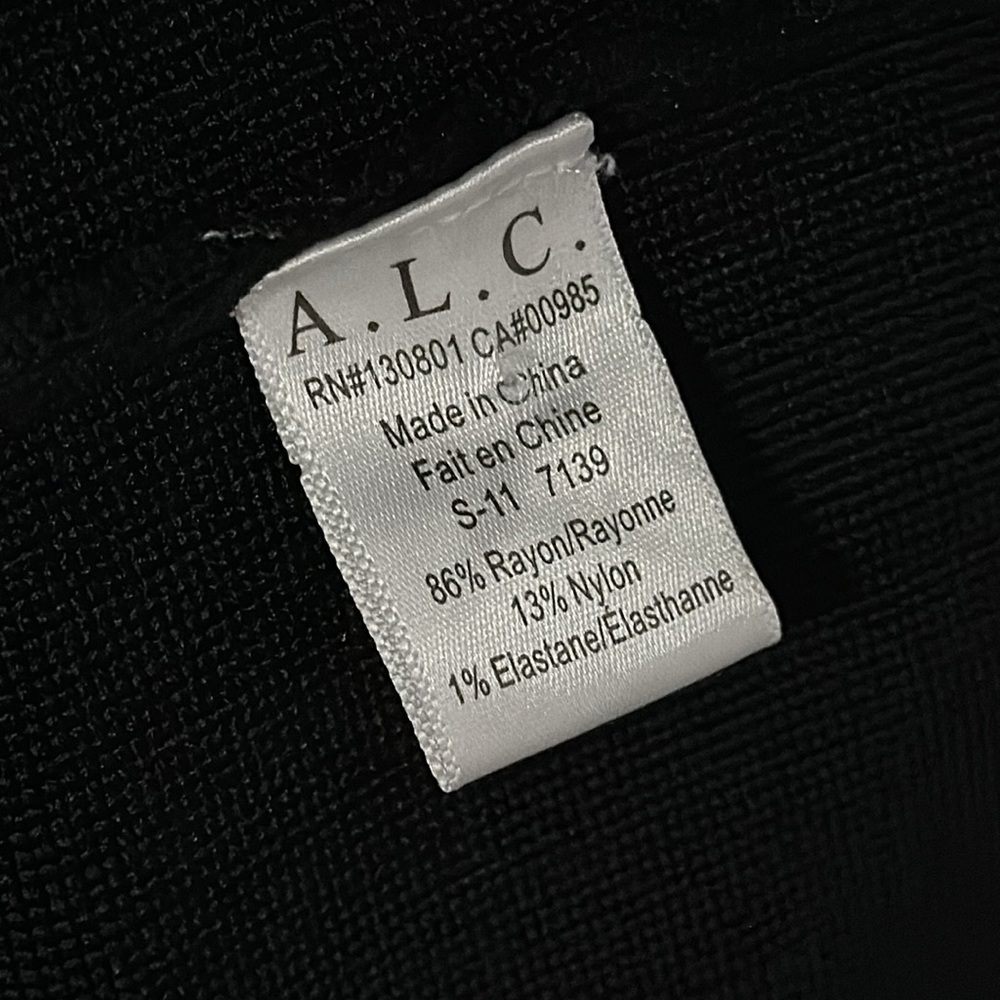 A.L.C Black A-LineFringe Trim Sleeveless Black Midi Dress - Picture 10 of 14